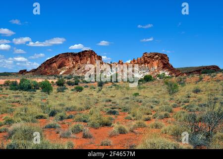 Australia, formazione di roccia in Rainbow valley national park nel Territorio del Nord Foto Stock