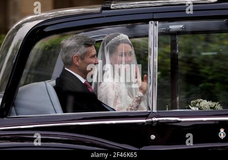 Matrimonio reale. William e Kate. Volontà e Kate. Duca e Duchessa di Cambridge. Famiglia reale britannica. Foto Stock