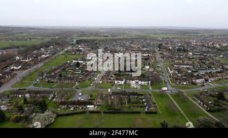 Witham Essex case e centro città immagine aerea Foto Stock