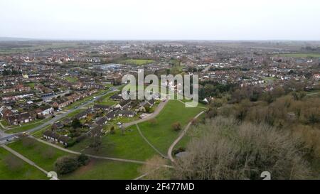 Witham Essex case e centro città immagine aerea Foto Stock