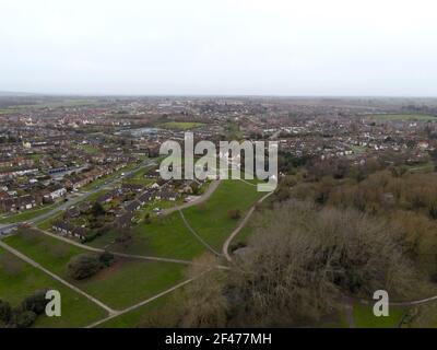 Witham Essex case e centro città immagine aerea Foto Stock