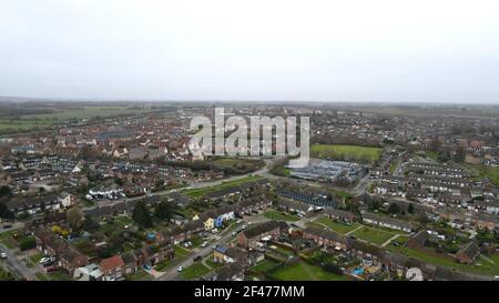 Witham Essex case e centro città immagine aerea Foto Stock