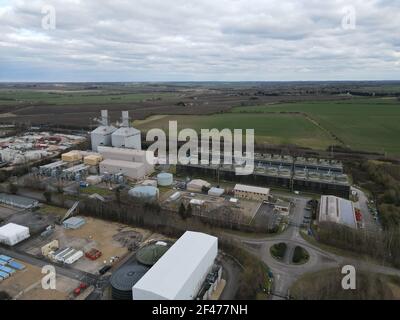 Little Barford Power Station St Neots UK Aerial Foto Stock