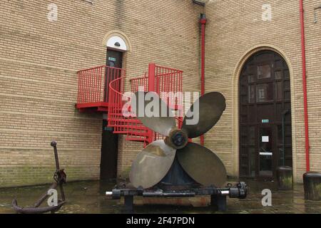 GRIMSBY, INGHILTERRA - 19 marzo: Una vista generale del Grimsby Fishing Heritage Centre, attualmente chiuso a causa della pandemia del Covid-19. 19 Marzo 2021 a Grimsby, Inghilterra. (Foto di Ashley Allen/Alamy Live News) Foto Stock