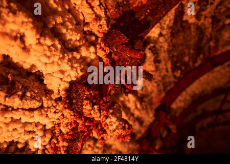 Dettagli colorati del belowground di una miniera di sale in Colombia, Sud America Foto Stock