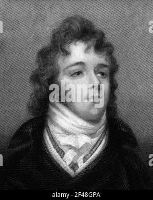 Beau Brummell. Ritratto del dandy della reggenza, George Bryan 'Beau' Brummell (1778-1840), incisione del 19 ° secolo Foto Stock