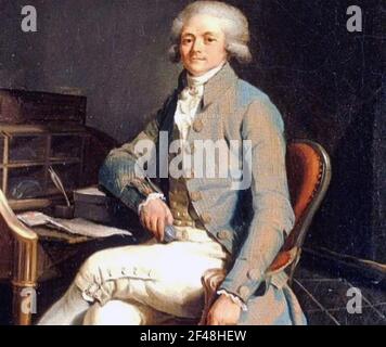 MAXIMILIEN de ROBESPIERRE (1758-1794) Avvocato e rivoluzionario francese circa 1790 Foto Stock