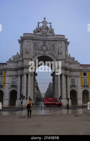 Praça do Comercio a Lisbona, Portogallo Foto Stock