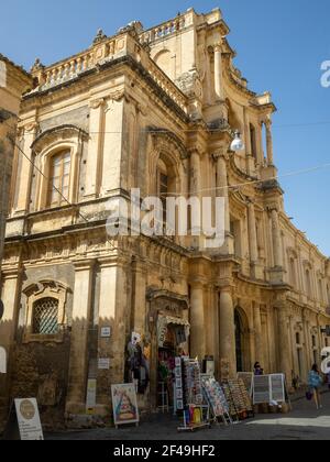 Facciata della Chiesa di San Carlo, noto Foto Stock