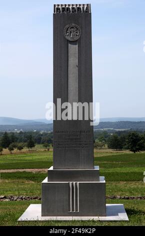 Georgia Monument, Gettysburg National Military Park, Pennsylvania, Stati Uniti Foto Stock