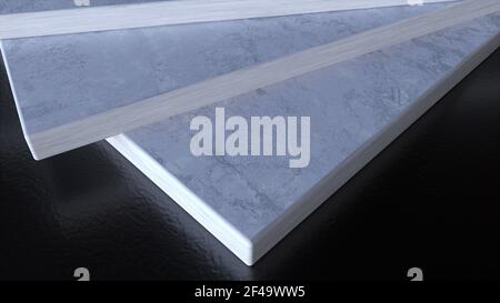 Rotazione di pietre bianche di marmi, computer generato. sfondo astratto di rendering 3d Foto Stock