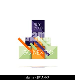 Banner infografico con opzione quadrata. Visualizzazione di dati e informazioni, progettazione geometrica. Banner infografico con opzione quadrata. Visualizzazione di dati e informazioni, progettazione geometrica. Illustrazione vettoriale Illustrazione Vettoriale