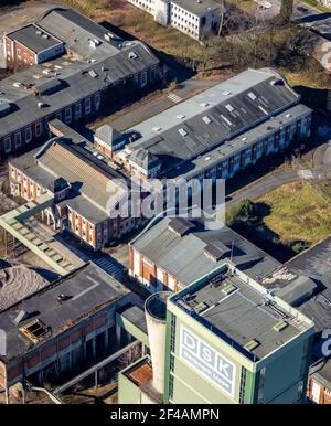 Vista aerea, ex miniera DSK Lippe, Egonstraße, collisione Westerholt, confine con la città di Gelsenkichen, Hassel, Gelsenkirchen, zona Ruhr, Nord Reno-Westph Foto Stock