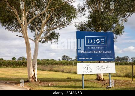 Mudgee, Lowe Family Wines vigneto e cantina nella regione vinicola di Mudgee, regione NSW, Australia Foto Stock