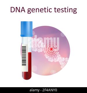 Analisi genetica del DNA, illustrazione Foto Stock