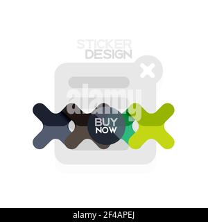 Adesivo geometrico a forma di croce dal design piatto, design in stile cartaceo con testo campione Acquista ora, per presentazioni aziendali o Web, pulsanti di app o interfaccia. Adesivo geometrico a forma di croce dal design piatto, design in stile cartaceo con testo campione buy now, per presentazioni aziendali o web, pulsanti di app o interfaccia, banner e etichette per siti Web Illustrazione Vettoriale