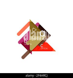 Design di visualizzazione dei dati triangolare, layout infografico opzionale. Design di visualizzazione dei dati triangolare, layout infografico opzionale. Illustrazione vettoriale Illustrazione Vettoriale