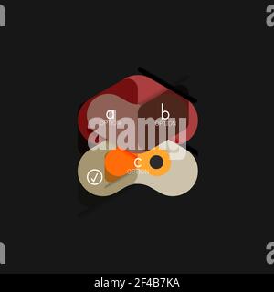 Flat design infografiche geometriche, adesivi o etichette vettoriali a forma di freccia, etichette di prezzo, badge di promozione offerta, design di icone, layout di stile cartaceo per la visualizzazione grafica dei dati passo dopo passo, per presentazioni aziendali o web. Flat design infografiche geometriche, adesivi o etichette vettoriali a forma di freccia, etichette di prezzo, badge di promozione offerta, design di icone, layout di carta per la visualizzazione grafica dei dati passo dopo passo, per presentazioni aziendali o web, pulsanti di app o interfaccia, negozio di siti web su Internet Illustrazione Vettoriale