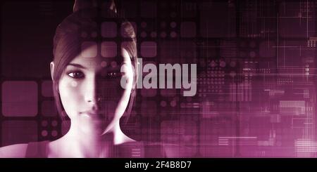 Concetto di impianto umano tecnologia come concetto di scienza Foto Stock