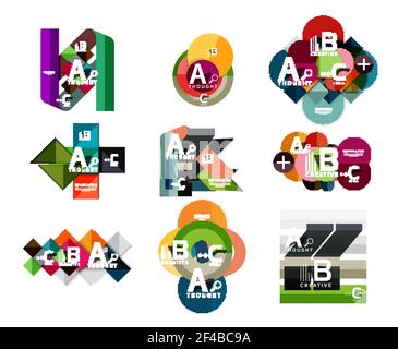 Raccolta di infografiche geometriche cartacee, opzioni di processo b c, layout di presentazione. Raccolta di infografiche geometriche cartacee, opzioni di processo b c, layout di presentazione. Illustrazione vettoriale Illustrazione Vettoriale