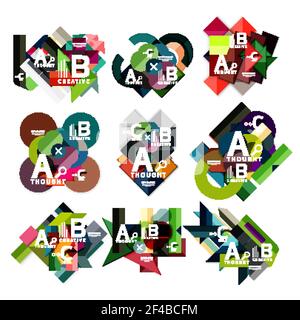 Raccolta di infografiche geometriche cartacee, opzioni di processo b c, layout di presentazione. Raccolta di infografiche geometriche cartacee, opzioni di processo b c, layout di presentazione. Illustrazione vettoriale Illustrazione Vettoriale