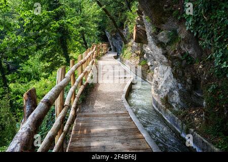 Sentiero escursionistico in Alto Adige (Waalweg) Foto Stock