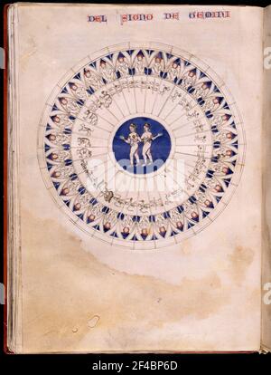 GEMINIS - LAPIDARIO DEL DIARIO DE MARIA - 1253 - MANUSCRITO HI 15. Autore: Alfonso X di Castiglia. LOCALITÀ: MONASTERIO-BIBLIOTECA-COLECCION. SAN LORENZO DEL ESCORIAL. MADRID. SPAGNA. Foto Stock