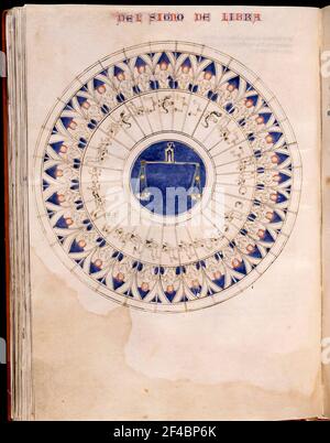 LIBRA - LAPIDARIO DEL DIARIO DE MARIA - 1253 - MANUSCRITO HI 15. Autore: Alfonso X di Castiglia. LOCALITÀ: MONASTERIO-BIBLIOTECA-COLECCION. SAN LORENZO DEL ESCORIAL. MADRID. SPAGNA. Foto Stock