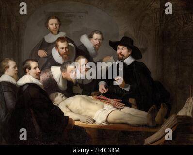 Rembrandt van Rijn (1606-1669) la lezione di anatomia del Dr. Nicolaes Tulp, 1632, olio su tela. Mauritshuis, l'Aia, Paesi Bassi. Foto Stock