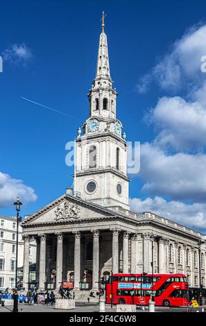 St Martin-in-the-Fields, chiesa anglicana inglese, città di Westminster, Londra WC2, Inghilterra, REGNO UNITO. Foto Stock