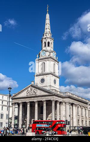 St Martin-in-the-Fields, chiesa anglicana inglese, città di Westminster, Londra WC2, Inghilterra, REGNO UNITO. Foto Stock