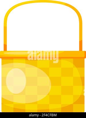 Immagine vettoriale di semplici cestelli colorati in vimini. Stile cartone animato. Cestello a design piatto su sfondo bianco. Illustrazione vettoriale stock Illustrazione Vettoriale