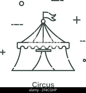 Tenda Circus in stile lineare. Icona di linea isolata su sfondo bianco. Illustrazione vettoriale. Illustrazione Vettoriale