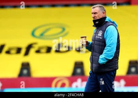 20 marzo 2021; Carrow Road, Norwich, Norfolk, Inghilterra, Campionato di calcio inglese della Lega, Norwich contro Blackburn Rovers; Blackburn Rovers Manager Tony Mowbray Foto Stock