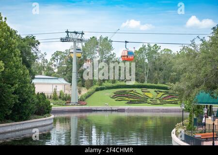Orlando, Florida. 29 luglio 2020. Vista panoramica di Skyliner a Epcot (141) Foto Stock