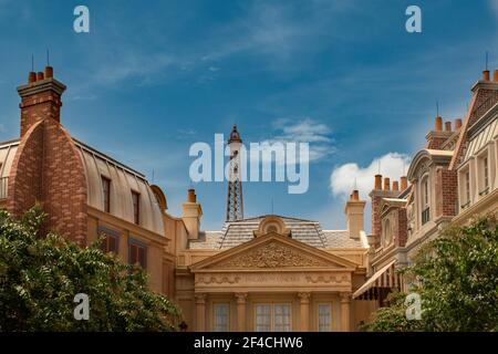 Orlando, Florida. 29 luglio 2020. Veduta dall'alto del padiglione della Francia a Epcot (18) Foto Stock