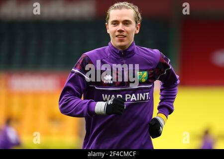 Norwich, Norfolk, Regno Unito. 20 marzo 2021; Carrow Road, Norwich, Norfolk, Inghilterra, Campionato di calcio della Lega inglese, Norwich contro Blackburn Rover; Todd Cantwell di Norwich City durante il warm up Credit: Action Plus Sports Images/Alamy Live News Foto Stock