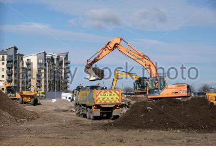 Terracotta e moderna riqualificazione, Granton, Edimburgo, Scozia Foto Stock