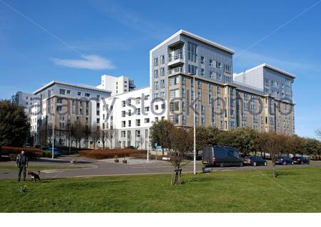 Moderno albergo residenziale sul lungomare di Leith, Edimburgo, Scozia Foto Stock