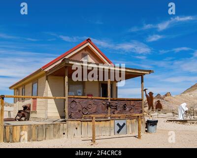 Beatty, 17 MARZO 2021 - edificio nel Museo all'aperto di Goldwell Foto Stock