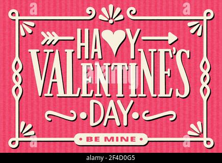 Happy San Valentino calligrafia disegno a mano scritta. Illustrazione vettoriale Stampa Illustrazione Vettoriale
