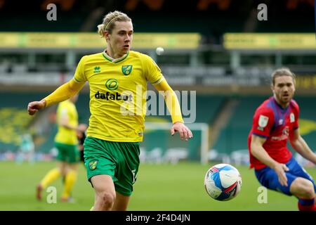 Norwich, Norfolk, Regno Unito. 20 marzo 2021; Carrow Road, Norwich, Norfolk, Inghilterra, Campionato di calcio inglese della Lega di calcio, Norwich contro Blackburn Rover; Todd Cantwell di Norwich City Credit: Action Plus Sports Images/Alamy Live News Foto Stock