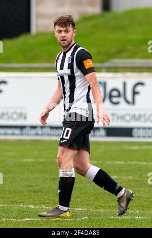 Elgin, Regno Unito. 20 Marzo 2021. 20 marzo 2021. Questo è un match della Scottish League One tra Elgin City e Edinburgh City. Marcatore di Elgin - Josh peters Credit: JASPERIMAGE/Alamy Live News Foto Stock