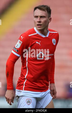 Barnsley, Regno Unito. 20 Marzo 2021. Cauley Woodrow 9 di Barnsley durante il gioco a Barnsley, Regno Unito, il 20/3/2021. (Foto di Mark Cosgrove/News Images/Sipa USA) Credit: Sipa USA/Alamy Live News Foto Stock