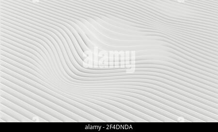Sfondo grigio chiaro con forme di linee di scarico ondulate, rendering 3d Foto Stock