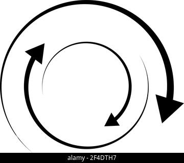 Frecce rotanti. Elemento a freccia concentrico, radiale e circolare. Cursore ciclico, icona del puntatore – immagine vettoriale stock, grafica clip art Illustrazione Vettoriale