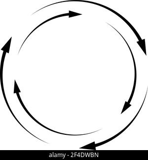 Frecce rotanti. Elemento a freccia concentrico, radiale e circolare. Cursore ciclico, icona del puntatore – immagine vettoriale stock, grafica clip art Illustrazione Vettoriale
