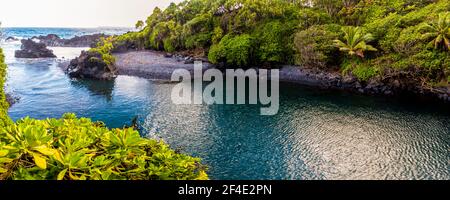 Le piscine Venus sulla Costa Hana, Maui, Hawaii, USA Foto Stock