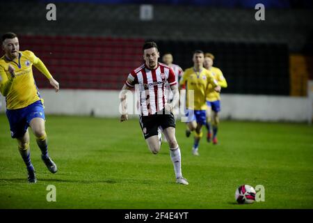 DAVID PARKHOUSE (Derry City) Durante una partita di Airtricity League tra Longford Town e Derry Città Foto Stock