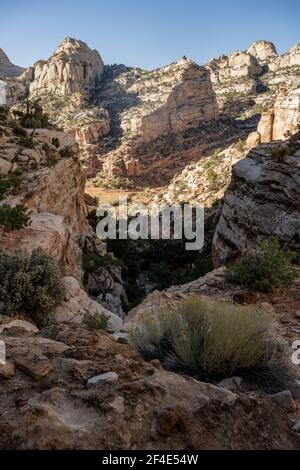 Capitol Reef Wilderness da Overlook sul Golden Throne Trail Foto Stock